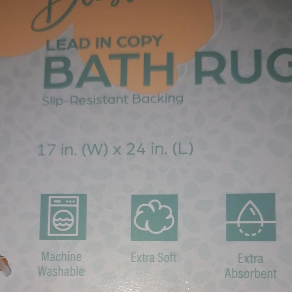 Bright yellow beautiful bath rug - Picture 2 of 3